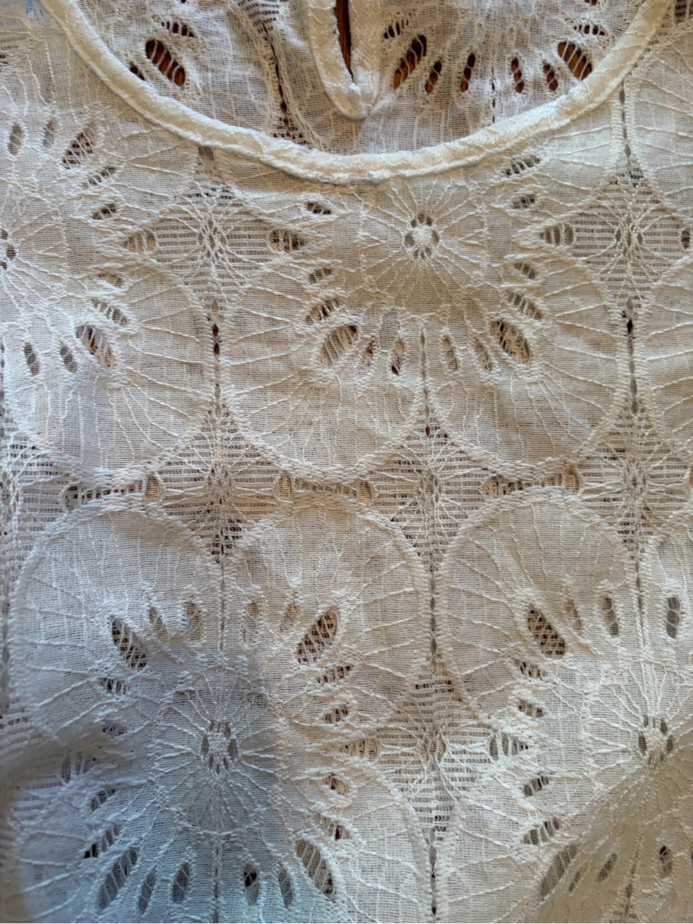 Cupshe- Women's White Lace Long-Sleeve Top - Picture 6 of 6